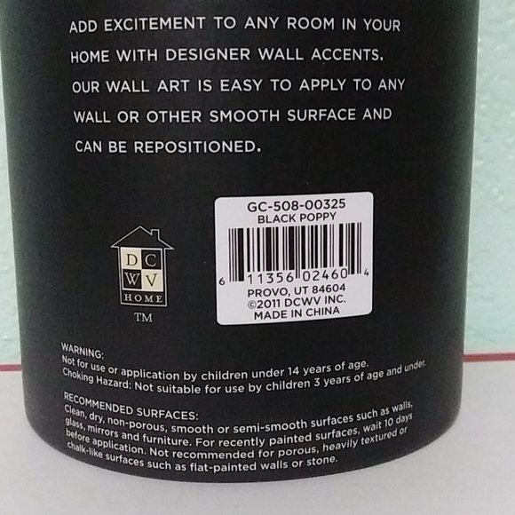 Designer Black Poppy XL Wall Accents NIB - Picture 6 of 10
